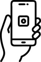 Man Holding Smartphone with Finance App concept as Man holding a smartphone displaying a finance app with a blank background. in Photo Stock Concept vector