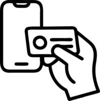 Man Using Digital Wallet concept as Man using a digital wallet on a smartphone with white space around. in Photo Stock Concept vector