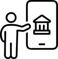 Man Using Mobile Banking with Smartwatch concept as A man using mobile banking on his smartphone in conjunction with a smartwatch set against a plain background vector