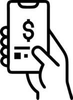 Man Using Mobile App to Pay for Transportation concept as A man using a mobile banking app to pay for transportation with a plain background offering space for t vector