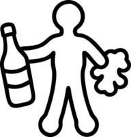 Man with a bottle of kombucha and a tea leaf representing kombucha advertisement with ample space for text. concept as A man holding a bottle of kombucha and a t vector
