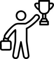 Man with a trophy and a briefcase symbolizing career success and achievement with blank space. concept as A man holding a trophy in one hand and a briefcase in t vector