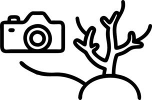 Marine Biologist with Digital Camera and Coral Reef Restoration in Underwater Scene concept as Long shot of a marine biologist using a digital camera to document vector