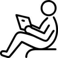 A man sitting on a chair with a laptop vector