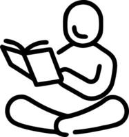 A man reading a book in a sitting position vector