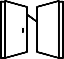 Open door and a closed door symbolizing opportunity and restriction with ample space for text. concept as An open door and a closed door representing the dos of vector