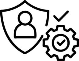 Operations Director with Process Flow and Shield concept as An image of an operations director with a process flow and shield set against a dreamy background off vector