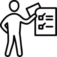 Operations Manager with Checklist and Pen concept as An operations manager reviewing a checklist and holding a pen set against a whimsical background offering am vector
