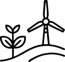 Organic farm and a wind turbine symbolizing sustainable agriculture with ample space for text. concept as An organic farm and a wind turbine representing the pri vector