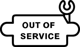 Out of service icon with copy space on white background concept as A illustration of an out of service icon with ample copy space on a white background pe vector