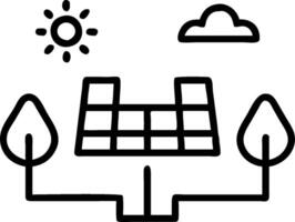 Overhead view of a city park with solar panel overlay symbolizing green urban energy in double exposure with copy space. concept as An overhead view of a city pa vector