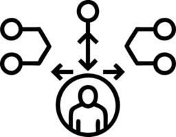 Overhead view of a leader with digital transformation and tech symbols overlay symbolizing change leadership in double exposure with copy space. concept as An ov vector