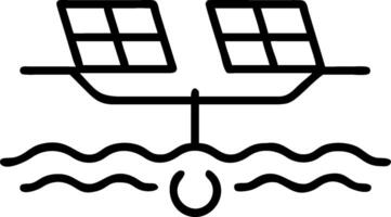 Overhead view of an urban canal with solar boat overlay symbolizing eco friendly waterways in double exposure with copy space. concept as An overhead view of an vector