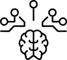Overhead view of a senior leader with brain and tech waves overlay symbolizing cognitive leadership in double exposure with copy space. concept as An overhead vi vector