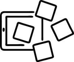 Overhead view of a workspace with a tablet and stylus symbolizing digital creativity in double exposure with copy space. concept as An overhead view of a workspa vector