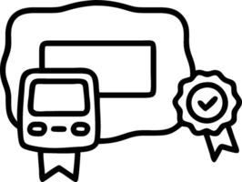Pager with Obsolete Certificate and Retro Beeper concept as A pager with an obsolete certificate and retro beeper set against a whimsical background offering amp vector
