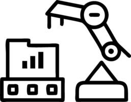 Palletizing robot and an efficiency graph symbolizing robotic palletizing in double exposure with copy space. concept as A palletizing robot blended with an effi vector