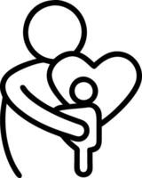 Parent Hugging Child and Heart concept as A parent hugging a child with a heart symbol and ample copy space symbolizing the love and protection in a hug. in Phot vector