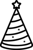 Party hat icon with copy space on a white background concept as A image of a party hat icon with generous copy space on a white background ideal for celeb vector