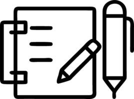 Pen and notebook icon with space for text and graphics on a blue background concept as A modern pen and notebook icon design featuring space for both text and gr vector