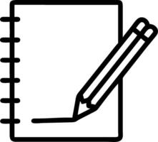 Pencil and notebook icon with copy space for academic ads concept as A sleek pencil and notebook icon with generous copy space suitable for creating eye catching vector