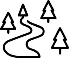 Path Through Old Growth Forest concept as A winding path leads adventurers through the heart of an old growth forest surrounded by towering ancient trees. in Pho vector
