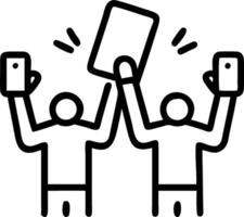 People with Awards and Tablets concept as Business professionals holding awards and using tablets set against a dreamy background offering ample space for text o vector