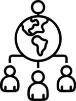 People with Earth and Climate Change Project Plans concept as A group of people developing climate change project plans with an earth model set against a whimsic vector
