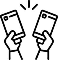 People with Diplomas and Smartphones concept as Business professionals holding diplomas and using smartphones set against a whimsical background offering ample s vector