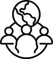 People with Earth and Climate Change Project Plans concept as A group of people developing climate change project plans with an earth model set against a whimsic vector