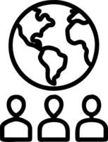 People with Earth and Climate Change Project Plans concept as A group of people developing climate change project plans with an earth model set against a whimsic vector