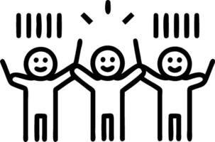 People with Glowing Barcode Scanners and Joyful Expressions concept as A group of people using glowing barcode scanners with joyful expressions set against a fan vector