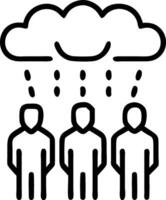 People with Raincoats and Street Lights concept as A group of people in raincoats walking under street lights during a rain shower set against a whimsical backgr vector
