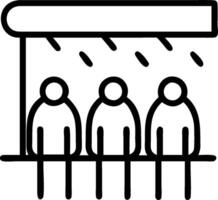 People with Raincoats and Street Lights concept as A group of people in raincoats walking under street lights during a rain shower set against a whimsical backgr vector