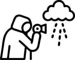 People with Raincoats and Street Lights concept as A group of people in raincoats walking under street lights during a rain shower set against a whimsical backgr vector