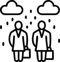 People with Raincoats and Street Lights concept as A group of people in raincoats walking under street lights during a rain shower set against a whimsical backgr vector