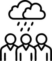 People with Raincoats and Street Lights concept as A group of people in raincoats walking under street lights during a rain shower set against a whimsical backgr vector
