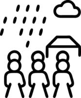 People with Raincoats and Street Lights concept as A group of people in raincoats walking under street lights during a rain shower set against a whimsical backgr vector
