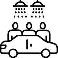 People with Raincoats and Street Lights concept as A group of people in raincoats walking under street lights during a rain shower set against a whimsical backgr vector
