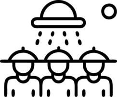 People with Rain Hats and Raindrops concept as A group of people wearing rain hats catching raindrops set against a dreamy background offering ample space for te vector