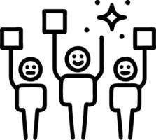People with Sparkling Coins and Happy Smiles concept as A group of people with sparkling coins and happy smiles set against a whimsical background offering ample vector