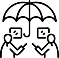 People with Umbrellas and Rainy Cityscape concept as A group of people with colorful umbrellas walking through a rainy cityscape set against a whimsical backgrou vector