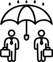 People with Umbrellas and Rainy Cityscape concept as A group of people with colorful umbrellas walking through a rainy cityscape set against a whimsical backgrou vector