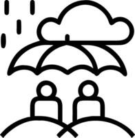 People with Umbrellas and Rainy Cityscape concept as A group of people with colorful umbrellas walking through a rainy cityscape set against a whimsical backgrou vector
