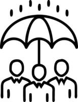 People with Umbrellas and Rainy Cityscape concept as A group of people with colorful umbrellas walking through a rainy cityscape set against a whimsical backgrou vector