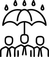People with Umbrellas and Rainy Cityscape concept as A group of people with colorful umbrellas walking through a rainy cityscape set against a whimsical backgrou vector