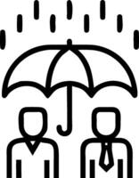People with Umbrellas and Rainy Cityscape concept as A group of people with colorful umbrellas walking through a rainy cityscape set against a whimsical backgrou vector