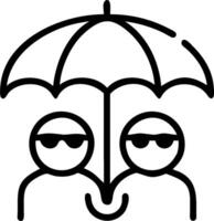 People with Umbrellas and Rainy Cityscape concept as A group of people with colorful umbrellas walking through a rainy cityscape set against a whimsical backgrou vector