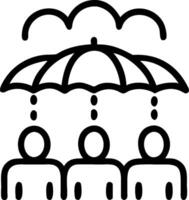 People with Umbrellas and Rainy Cityscape concept as A group of people with colorful umbrellas walking through a rainy cityscape set against a whimsical backgrou vector