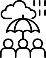 People with Umbrellas and Rainy Cityscape concept as A group of people with colorful umbrellas walking through a rainy cityscape set against a whimsical backgrou vector